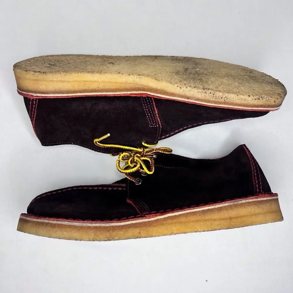 Clarks Originals Desert Trek Boot Mens 10 M Brown Suede Split Toe Crepe Sole